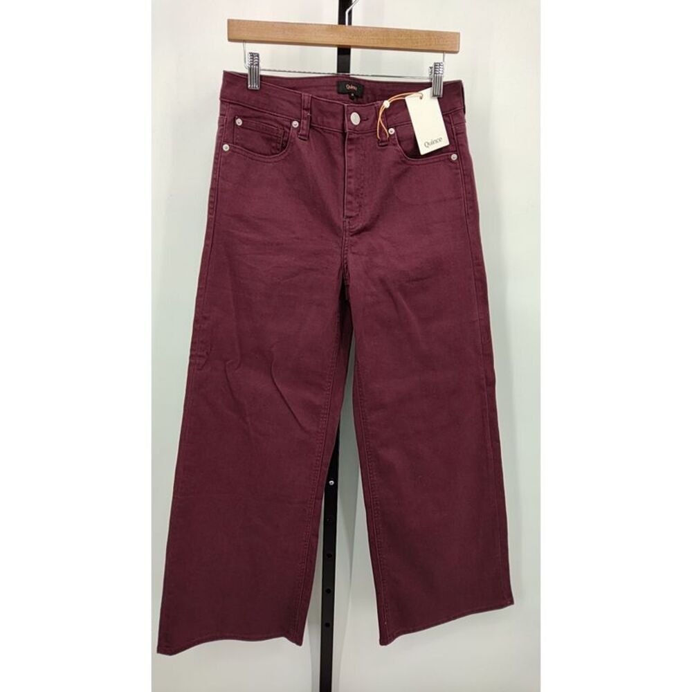 Quince Women's Bella Stretch Wide Leg Jeans - Wine Tasting Red - Size 29 NWT